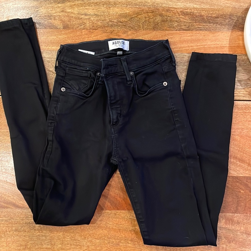 AGOLDE black skinny stretch jeans 24